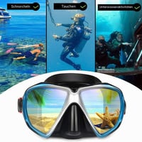 Potápačské okuliare pre dospelých EXP VISION s úpravou proti zahmlievaniu, maska na šnorchlovanie s tvrdeným sklom a nosným krytom na šnorchlovanie a plávanie, modré 6