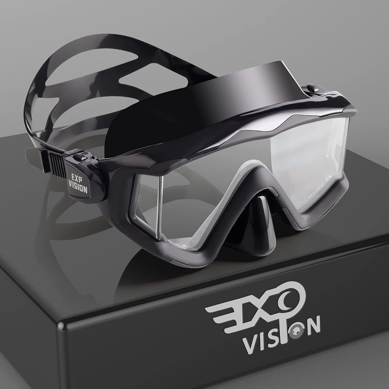 EXP VISION Pano 3 panoráma búvárkodási maszk, edzett üveg snorkel maszk kék