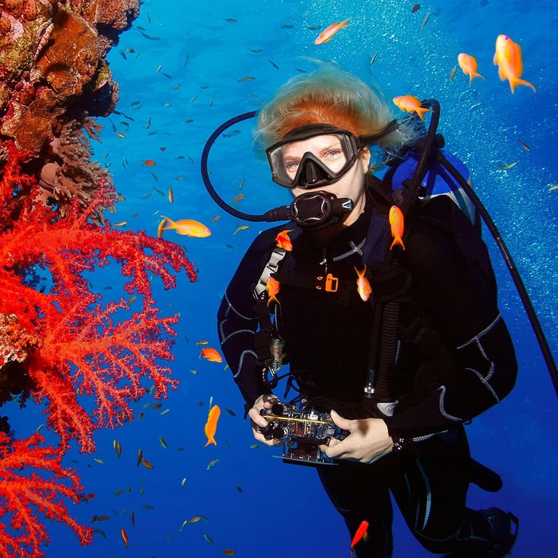 EXP VISION Pano 3 panoráma búvárkodási maszk, edzett üveg snorkel maszk kék