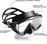 EXP VISION Pano 3 panoráma búvárkodási maszk, edzett üveg snorkel maszk kék 4