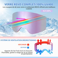 Ochelari de schi pentru adulți EXP VISION, culoarea Lilac Bucket, anti-aburire, protecție UV, compatibili cu ochelarii de vedere (OTG), pentru snowboard — zgârieturi mici (stare: vezi a doua imagine) 3