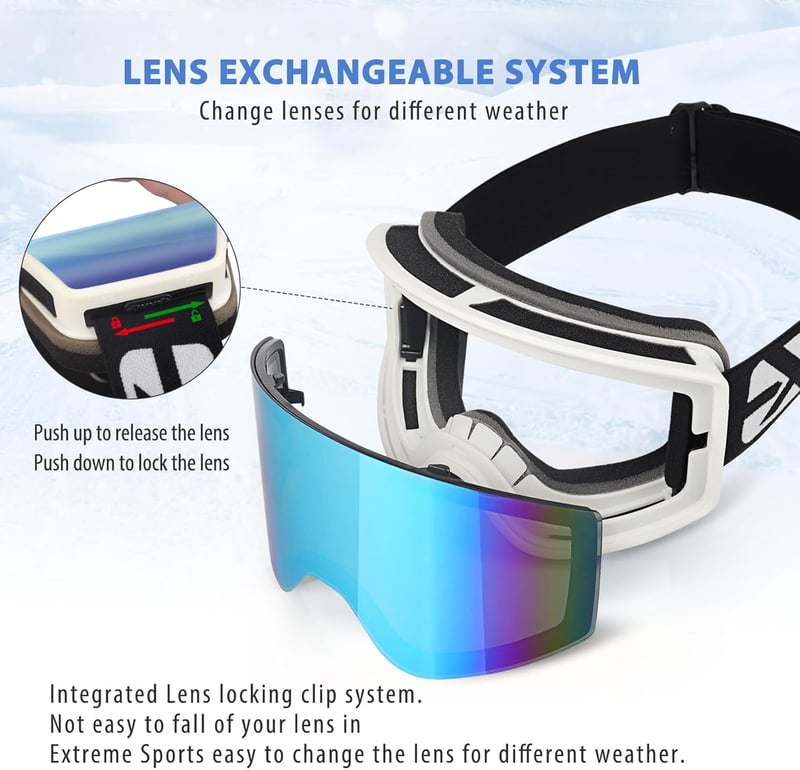 EXP VISION Síszemüveg szett szülő-gyerek párnak, UV védelem, páramentes snowboard szemüveg