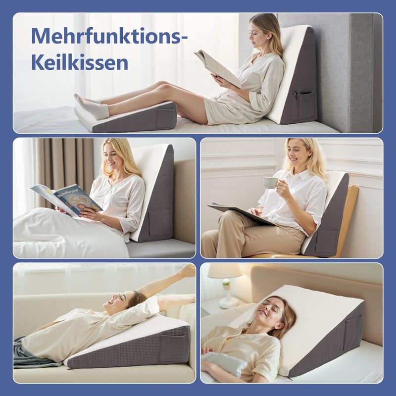 Exsnugy Keilkissen 19 cm - Memóriahabos Reflux és Horkolás Elleni Párnák - 59×59×19cm