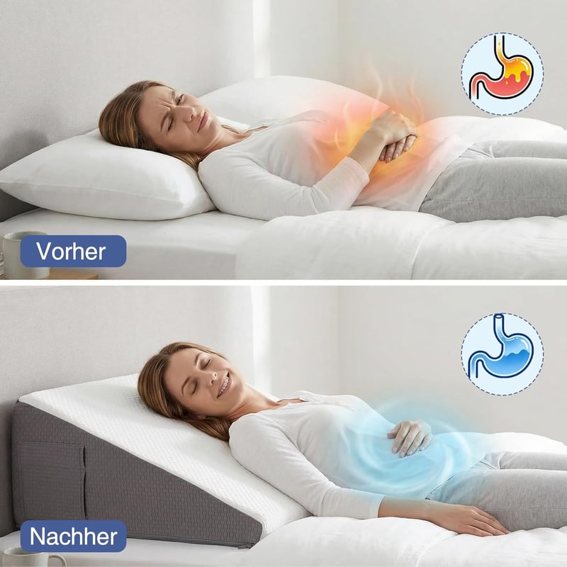 Exsnugy Keilkissen 19 cm - Memóriahabos Reflux és Horkolás Elleni Párnák - 59×59×19cm