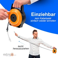 Cablu LAN retractabil EXTNGO CAT6 plat Gigabit RJ45 cu tambur 15 m 2