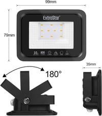 EXTRASTAR 10W LED Kültéri Reflektor 2 Darabos Szett, 800 lm Melegfehér Fényszóró IP65 Vízálló Kerti Világítás Udvar Garázs 4