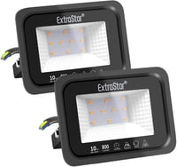 EXTRASTAR 10W LED Kültéri Reflektor 2 Darabos Szett, 800 lm Melegfehér Fényszóró IP65 Vízálló Kerti Világítás Udvar Garázs 1