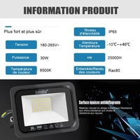 EXTRASTAR 30W LED Reflektor IP65 Vízálló 2400 Lm Hideg Fehér Kültéri Lámpa 2