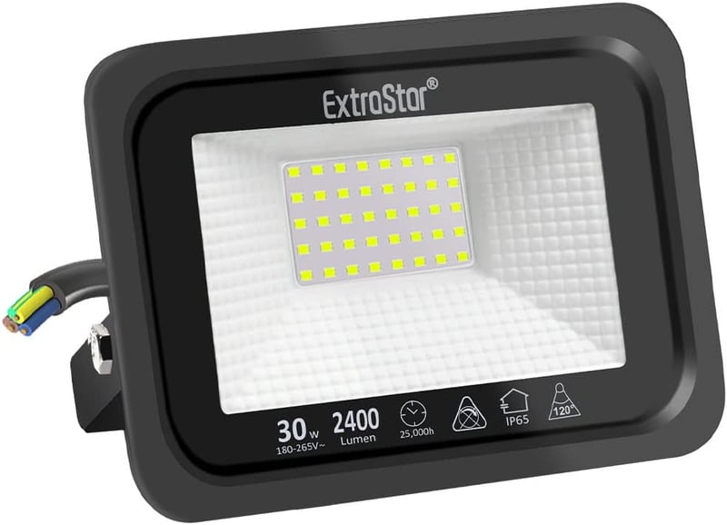 EXTRASTAR 30W LED Reflektor IP65 Vízálló 2400 Lm Hideg Fehér Kültéri Lámpa