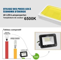 EXTRASTAR 30W LED Reflektor IP65 Vízálló 2400 Lm Hideg Fehér Kültéri Lámpa 4