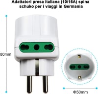 EXTRASTAR 4 darab olasz aljzat Schuko utazó adapter 10 16A 3 foglal 4