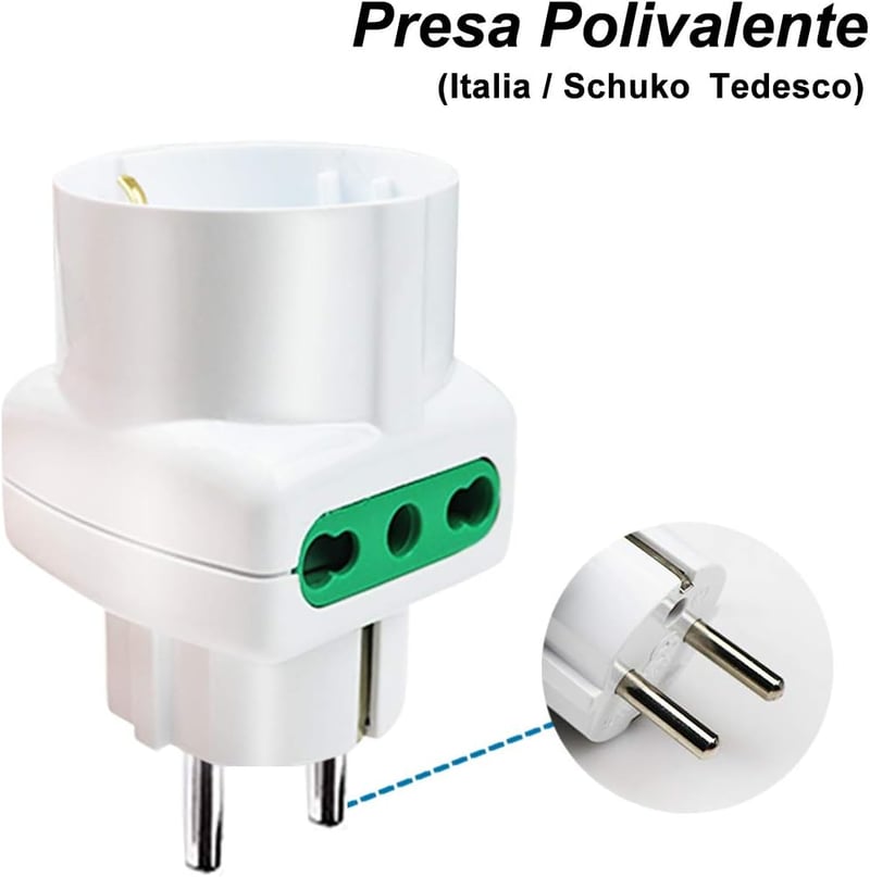 EXTRASTAR 4 darab olasz aljzat Schuko utazó adapter 10 16A 3 foglal