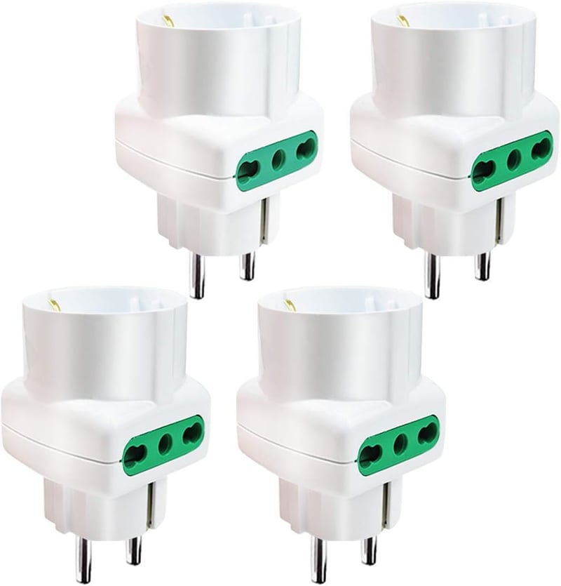 EXTRASTAR 4 darab olasz aljzat Schuko utazó adapter 10 16A 3 foglal
