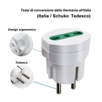 EXTRASTAR 4 részes utazási adapter Olaszország Schuko dugó Type L aljzat 2