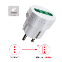 EXTRASTAR 4 részes utazási adapter Olaszország Schuko dugó Type L aljzat 3