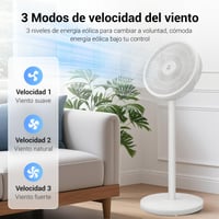 Tichý stojanový ventilátor EXTRASTAR, biely, priemer lopatiek 32 cm, oscilačný, 3 rýchlosti, nočný režim, moderný dizajn 4