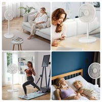 Tichý stojanový ventilátor EXTRASTAR, biely, priemer lopatiek 32 cm, oscilačný, 3 rýchlosti, nočný režim, moderný dizajn 6
