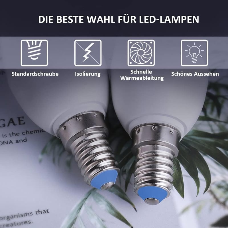 EXTRASTAR E14 LED Izzó Meleg Fehér 6W Gyertya Alakú, 40W Helyettesítő 480 Lumen 3000K C37 Forma, 3 Darabos Csomag