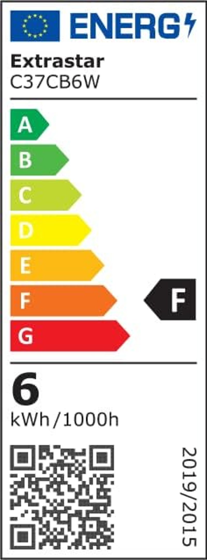 EXTRASTAR E14 LED Izzó Meleg Fehér 6W Gyertya Alakú, 40W Helyettesítő 480 Lumen 3000K C37 Forma, 3 Darabos Csomag