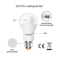 EXTRASTAR E27 LED žiarovka 15W (120W) 1200 lúmenov, teplá biela 3000K, A60, nestmievateľná, balenie 6 ks 2