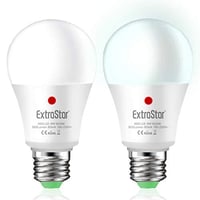 EXTRASTAR LED žiarovka E27 so súmrakovým senzorom, 9W studená biela 6500K, automatické zapnutie/vypnutie, pre exteriér, verandu, záhradu, vchod, chodbu, 2 ks 1