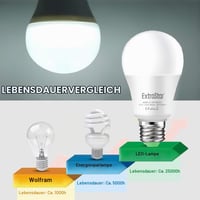 EXTRASTAR LED žiarovka E27 so súmrakovým senzorom, 9W studená biela 6500K, automatické zapnutie/vypnutie, pre exteriér, verandu, záhradu, vchod, chodbu, 2 ks 5