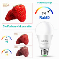 EXTRASTAR LED žiarovka E27 so súmrakovým senzorom, 9W teplá biela 3000K, automatické zapnutie/vypnutie, vonkajšie senzorové svietidlo do záhrady a na verandu, 2 ks 3