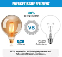 ExtraStar Edison G95 E27 LED filament izzó vintage stílusú - G125 5