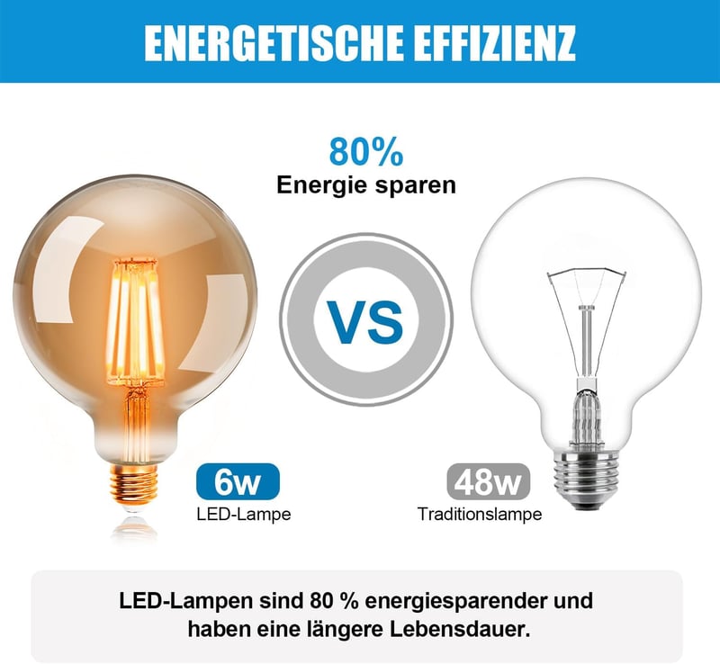 ExtraStar Edison G95 E27 LED filament izzó vintage stílusú - G125