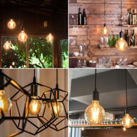 EXTRASTAR Edison Vintage LED Izzó E27 Foglalattal, 4W (40W Helyett), G95 95mm Átmérő, 2200K Meleg Fehér Fény, Borostyán Üveg, 3 Darabos Csom 5