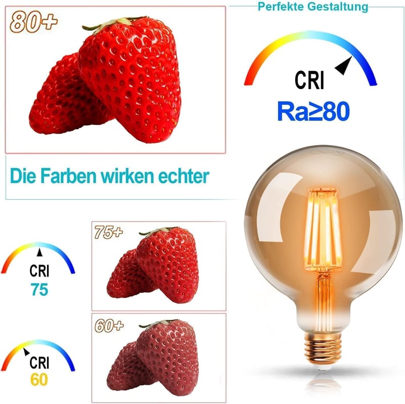 ExtraStar Edison Vintage LED Izzó G95 E27 Filament Lámpa Retro Dekoratív Villanykörte Meleg Fény