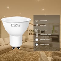 EXTRASTAR GU10 LED žiarovka, 8W (ekvivalent 54W), 6500K studená biela, nestmievateľná, balenie 5 ks 2