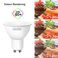 EXTRASTAR GU10 LED žiarovka, 8W (ekvivalent 54W), 6500K studená biela, nestmievateľná, balenie 5 ks 7