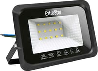 EXTRASTAR LED Reflektor 20W IP65 Vízálló Kültéri Világítás 1500LM Hideg Fehér 6500K Kerti Udvari Garázsvilágítás 1