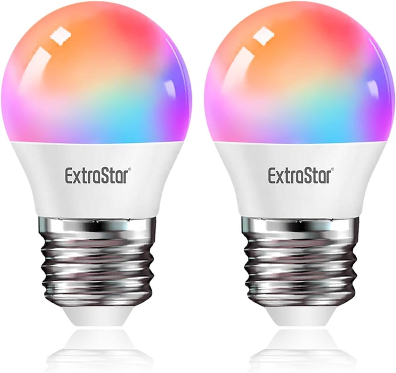 EXTRASTAR Okos LED Izzó E27 WiFi Szabályozható 16 Millió Szín RGB 4.9W Alexa Google Home Kompatibilis 2 Darab