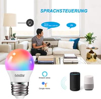 EXTRASTAR Okos LED Izzó E27 WiFi Szabályozható 16 Millió Szín RGB 4.9W Alexa Google Home Kompatibilis 2 Darab 3