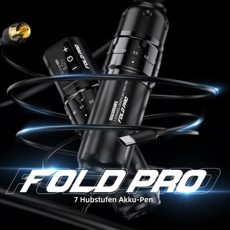 Extreme Tattoo Dragonhawk Fold Pro Wireless Tetoválógép 2db 1500mAh Akkumulátor