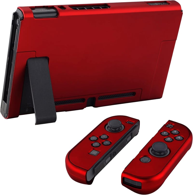 eXtremeRate Nintendo Switch konzol és Joy-Con védőtok, piros szeparálható dokkoló tok
