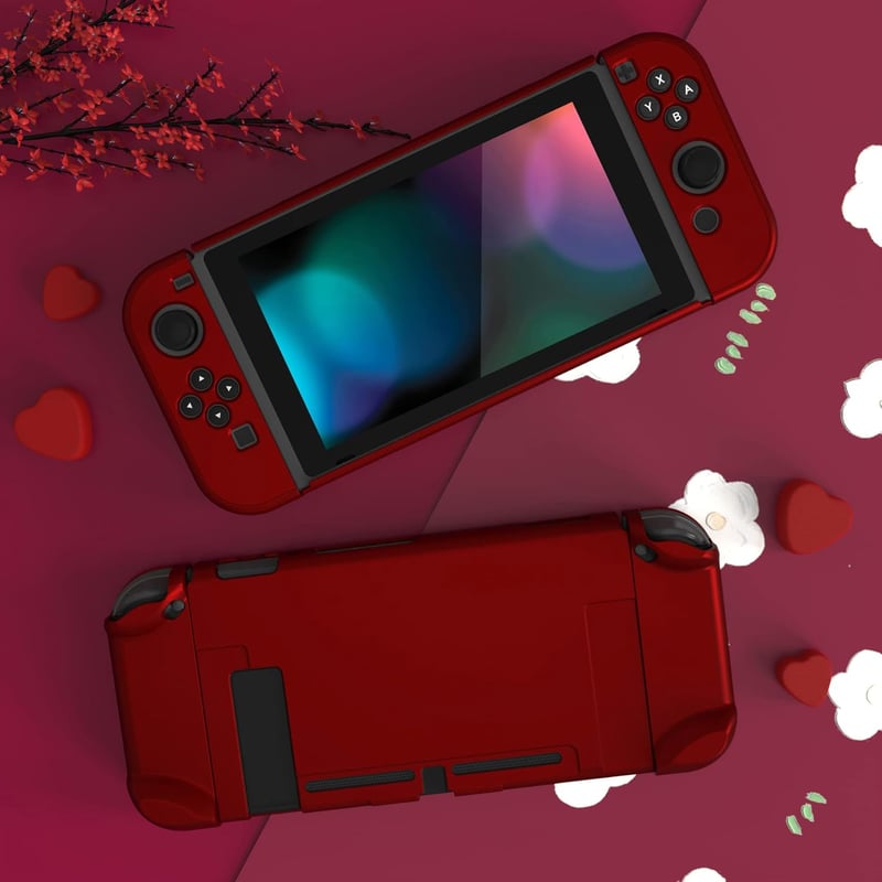 eXtremeRate Nintendo Switch konzol és Joy-Con védőtok, piros szeparálható dokkoló tok
