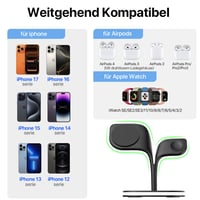 Nabíjacia stanica EXW 5 v 1 pre Apple, pre iPhone série 16/15/14/13/12, skladacia nabíjačka pre Apple Watch, čierna 3