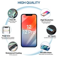 Náhradný displej EXW pre iPhone 12 / 12 Pro – čierny, 6,1-palcový dotykový displej s digitizérom, kompletnou sadou na opravu a ochranným sklom – A2172, A2402, A2404, A2403, A2341, A2406, A2408 5