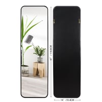 EXYGLO 120x35 cm Crno Zidno Ogledalo s Aluminijskim Okvirom - Ogledalo Puna Dužina za Spavaću Sobu, Dnevni Boravak, Predsoblje, Otporno na Lomljenje 2