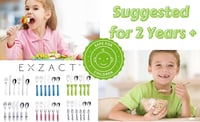 Exzact gyermek evőeszköz szett 6 db rozsdamentes acél 18/10 Safari zsiráf elefánt oroszlán 2 villa 2 gyerek kés 2 kanál kicsiknek 9