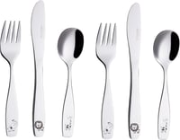 Exzact gyermek evőeszköz szett 6 db rozsdamentes acél 18/10 Safari zsiráf elefánt oroszlán 2 villa 2 gyerek kés 2 kanál kicsiknek 1