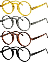 Eyekepper 4 db Nagyméretű Kerek Olvasószemüveg +2.25 Rugós Zsanérral Unisex 1