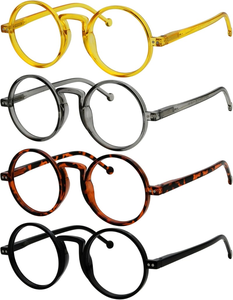 Eyekepper 4 db Nagyméretű Kerek Olvasószemüveg +2.25 Rugós Zsanérral Unisex