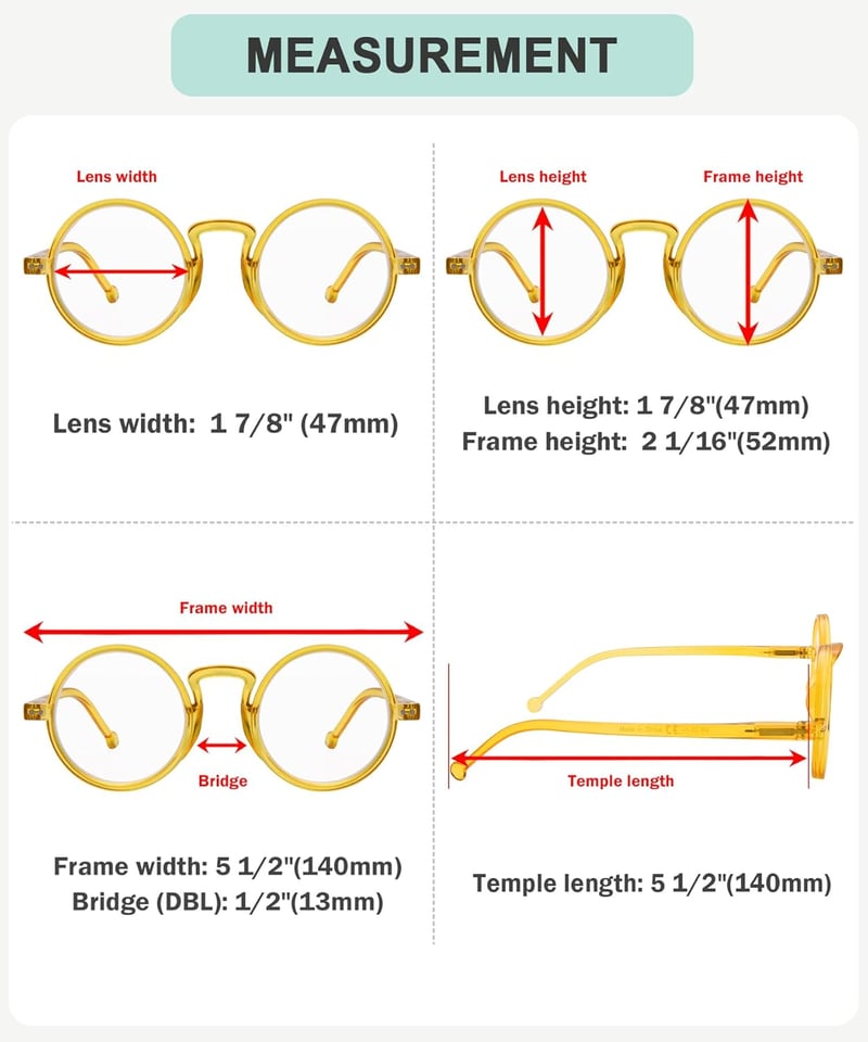 Eyekepper 4 db Nagyméretű Kerek Olvasószemüveg +2.25 Rugós Zsanérral Unisex