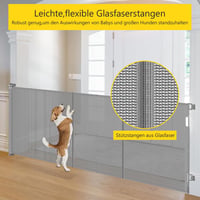 Eyeleaf Behúzható Biztonsági Ajtórács Babáknak és Kisállatoknak - 0-300 cm Széles, 83 cm Magas, Egykezes Működtetés, Lépcsőkhöz, Ajtókhoz 3