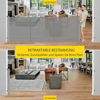 Eyeleaf Behúzható Biztonsági Ajtórács Babáknak és Kisállatoknak - 0-300 cm Széles, 83 cm Magas, Egykezes Működtetés, Lépcsőkhöz, Ajtókhoz 5