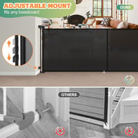 Poartă de Siguranță Retractabilă Eyeleaf pentru Scări și Holuri – Negru, 300x86 cm – Barieră de Protecție pentru Bebeluși și Câini, de Interior și Exterior 4